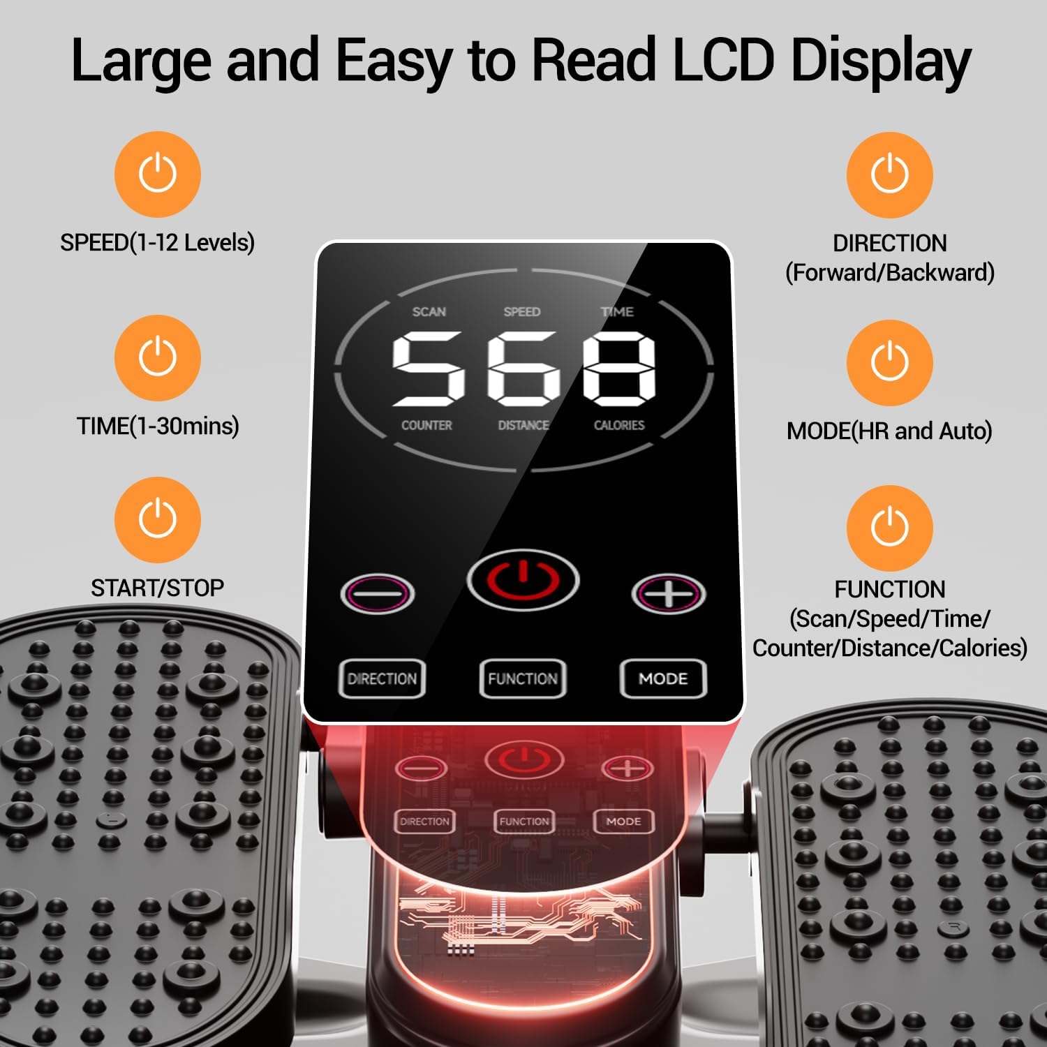 Under Desk Elliptical Machine - Mini Electric Pedal Exerciser with Remote | 12 Speed Levels & Dual Direction