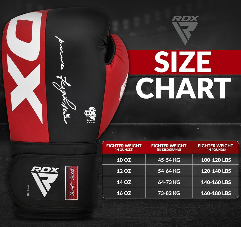 RDX Boxing Gloves - Maya Hide Leather Training Gloves for Muay Thai & Kickboxing | 8-16 oz Options
