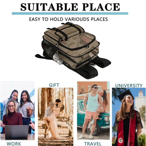 KUI WAN Clear Backpack, 15 inch Heavy Duty See Through Backpack for Boys and Girls Clear Book Bag with Multi-pockets, Brown