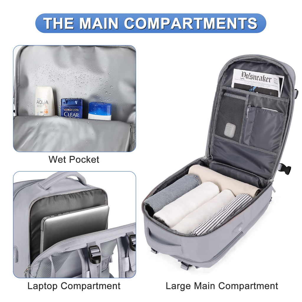 coofay Personal Item Travel Backpack For Women Men Airline Approved Carry On Backpack Flight Approved Waterproof Sports Luggage Backpack Casual Daypack Small Hiking Backpack