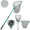 UMT Telescopic Fishing Landing Net - 3.6–5 Ft Adjustable Length, 17" x 19" Large Hoop, Green Silicone Mesh