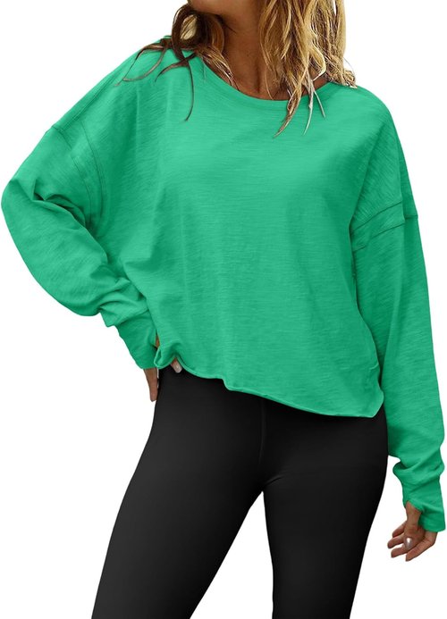 Magritta Women's Open Back Workout Top - Casual Backless Crop Tee for Yoga & Running | Loose Fit