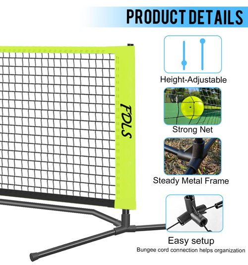 FDLS 10FT Portable Badminton Pickleball Net with Carry Bag for Indoor Outdoor, Height Adjustable| Easy Setup