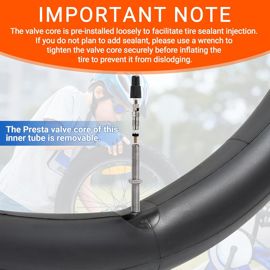 RFV Heavy Duty 26" Bike Tubes - Compatible with 26x1.75 to 26x2.25 Tires | Presta Valve, 2-Pack