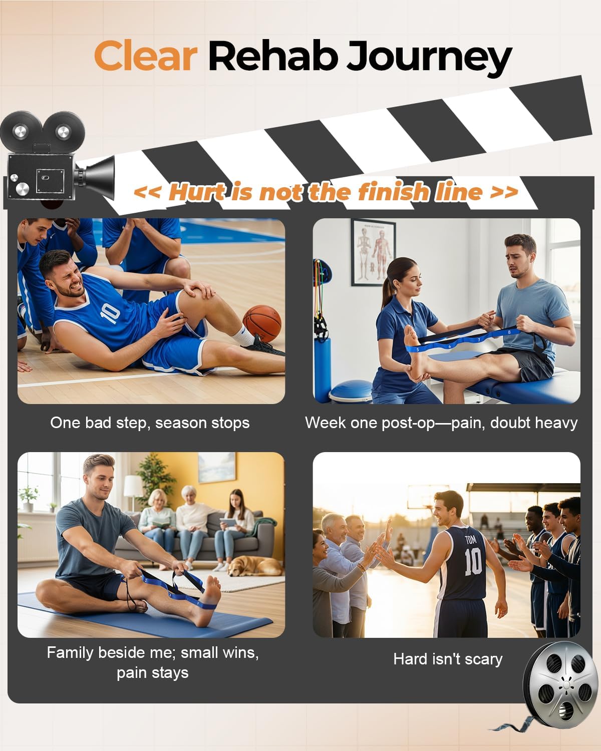 Trideer Yoga Straps - Durable Non-Elastic Stretching Straps with Loops for Flexibility & Therapy