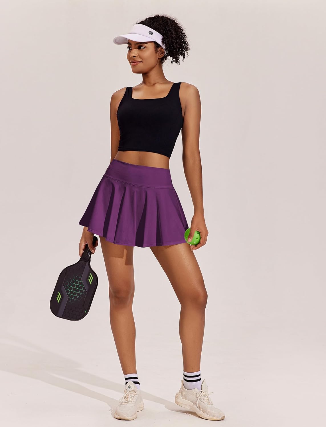 PINSPARK Women's Tennis Skirt - Pleated Athletic Skirt with Pockets | High Waisted Golf Skort for Workouts