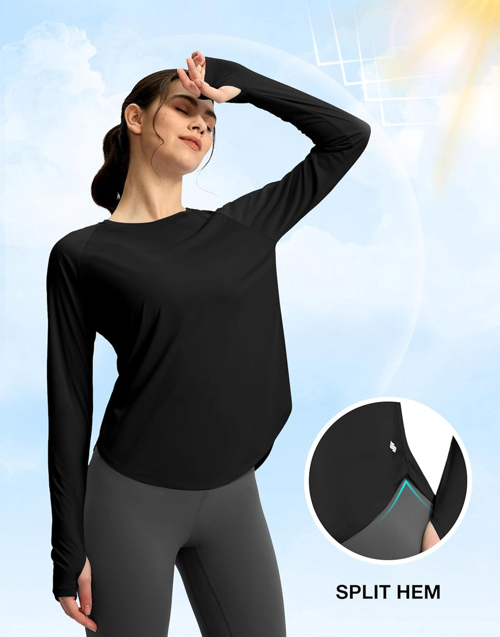 Soothfeel Women's Long Sleeve Workout Shirt - UPF 50+ UV Protection & Quick Dry Fabric