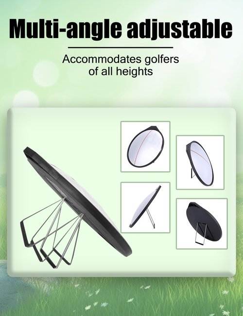 Golf Putting Mirror Training Aid Full Swing Analysis Tool Portable Golf Mirror with Non Slip Base for Stroke Alignment and Practice
