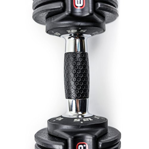CAP 12.5 lb Pair ADJUSTABELL Adjustable Dumbbell with Contoured Full Rotation Handle, Honeycomb Design, Chrome