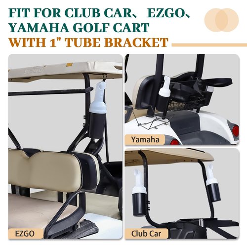FIXHAWK Golf Cart Sand Bottle with Holder, Golf Sand Bottle for Club Car/EZGO/Yamaha Models with 1" Tube Bracket, No Drilling Large Capacity and Easy to Install, 1PCS