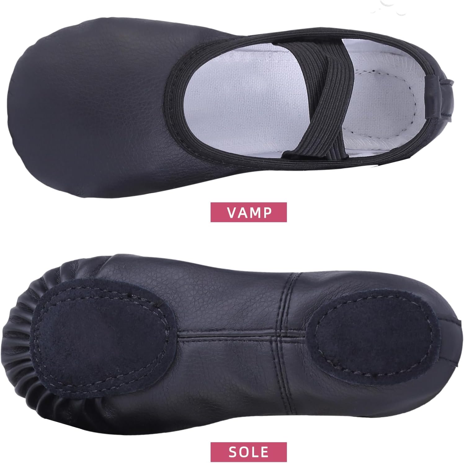 Skiennix Girls Ballet Shoes - Soft Leather Slippers for Toddlers, Little & Big Kids