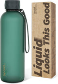 Opard Slim Pro Water Bottle - 27oz BPA-Free Plastic with Leakproof Monocap | Forest Green, Ideal for Travel & Sports