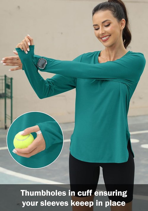KevaMolly Long Sleeve Workout Tops for Women - UPF 50+ UV Protection, Lightweight Quick-Dry Rash Guard
