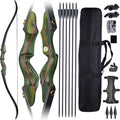 Archery 60" Recurve Bow and Arrow Set for Adults, 30-50lbs Right Hand Wooden Hunting Bow for Outdoor, Hunting and Practice, Standard Target Archery Beginner Recurve Bow and Arrows Kit