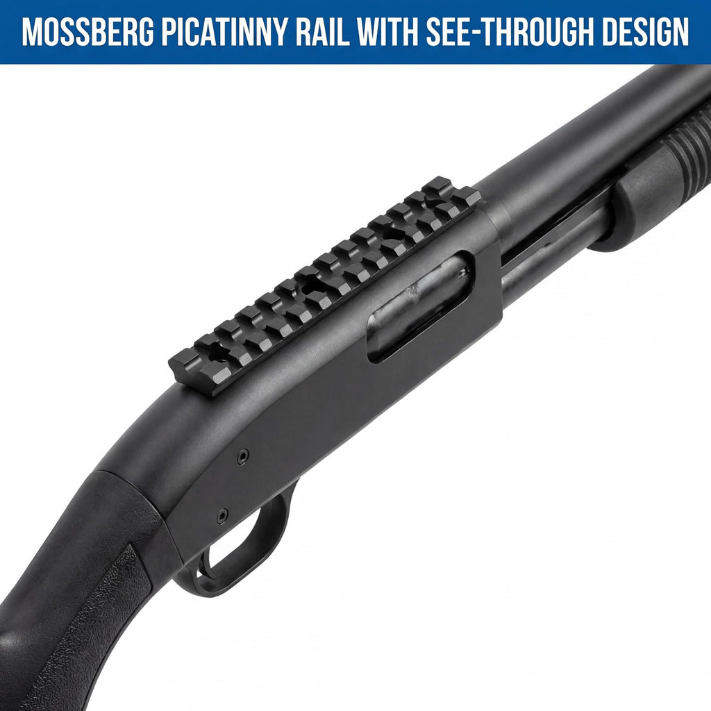 Persei Mossberg 500/590/835 Shotgun Picatinny/Weaver Rail Mount, 13 Slots Low Profile Scope Base Top Rail Mount