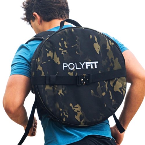 Polyfit PL8 Backpack for Olympic Weight Plates - Weighted Backpack for Strength Training, Rucking, and Gym Workouts - BLACK CAMO