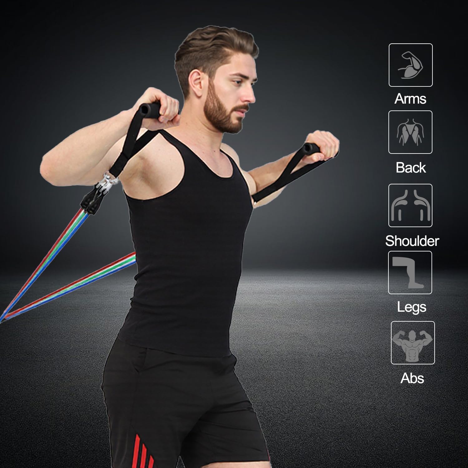 Skiennix Resistance Bands - Versatile Workout Bands with Handles & Door Anchor | Strength Training for Men & Women