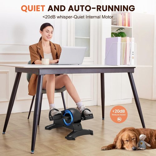 LifeOG Pedal Exerciser Under Desk Bike-Mini Exercise Bike for Seniors & Physical Therapy with 12 Speed Adjustable, Remote Control & LCD Display