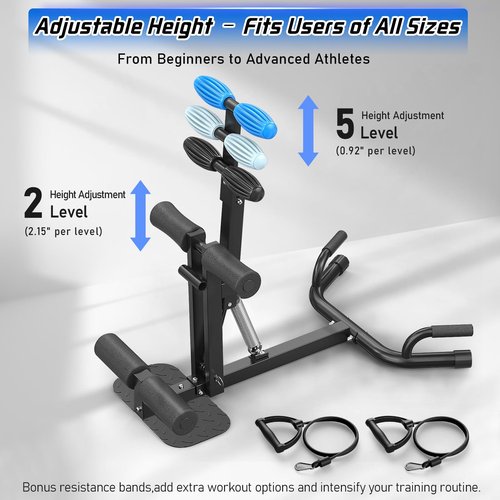 Upgrade Deep Squat Machine for Women, Adjustable Squat Assist Trainer with 4 Resistance Levels, Glute & Leg Workout Equipment, Core & Push Up Exercise Machine for Home Gym Fitness