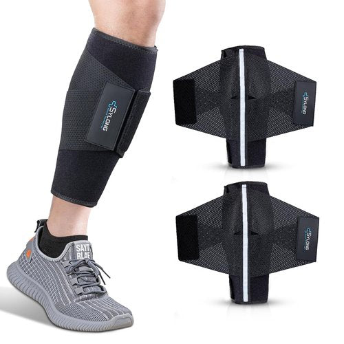 Calf Brace Leg Compression Sleeves for Men & Women, Shin Splints for Calf Muscle Wrap, Diamond-shaped Elastic Band for Pressure, fit Swelling, Varicose Vein Pain Relief, Running, Fitness (L/XL-2 pcs)