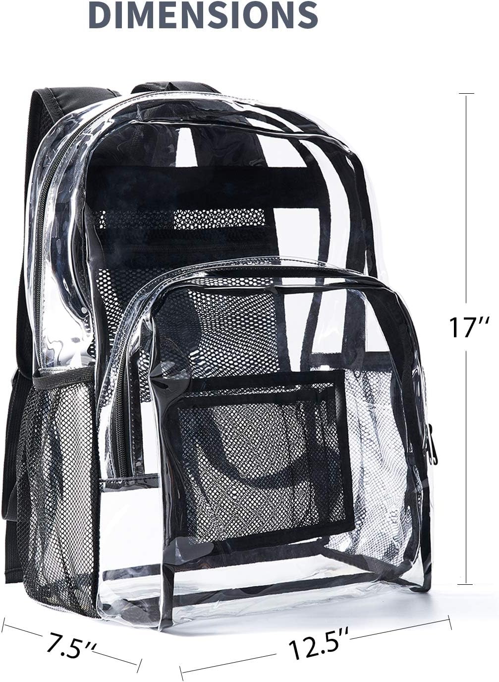 Vorspack Clear Backpack | Heavy-Duty Transparent Design for College & Workplace - 2 Pack Black