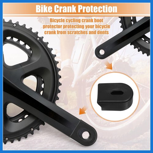 VekAuto 10 Pcs Silicone Bicycle Cycling Crank Boot Protectors Mountain Bike Sleeve Crank Arm Cover Protection Black Auto Accessories