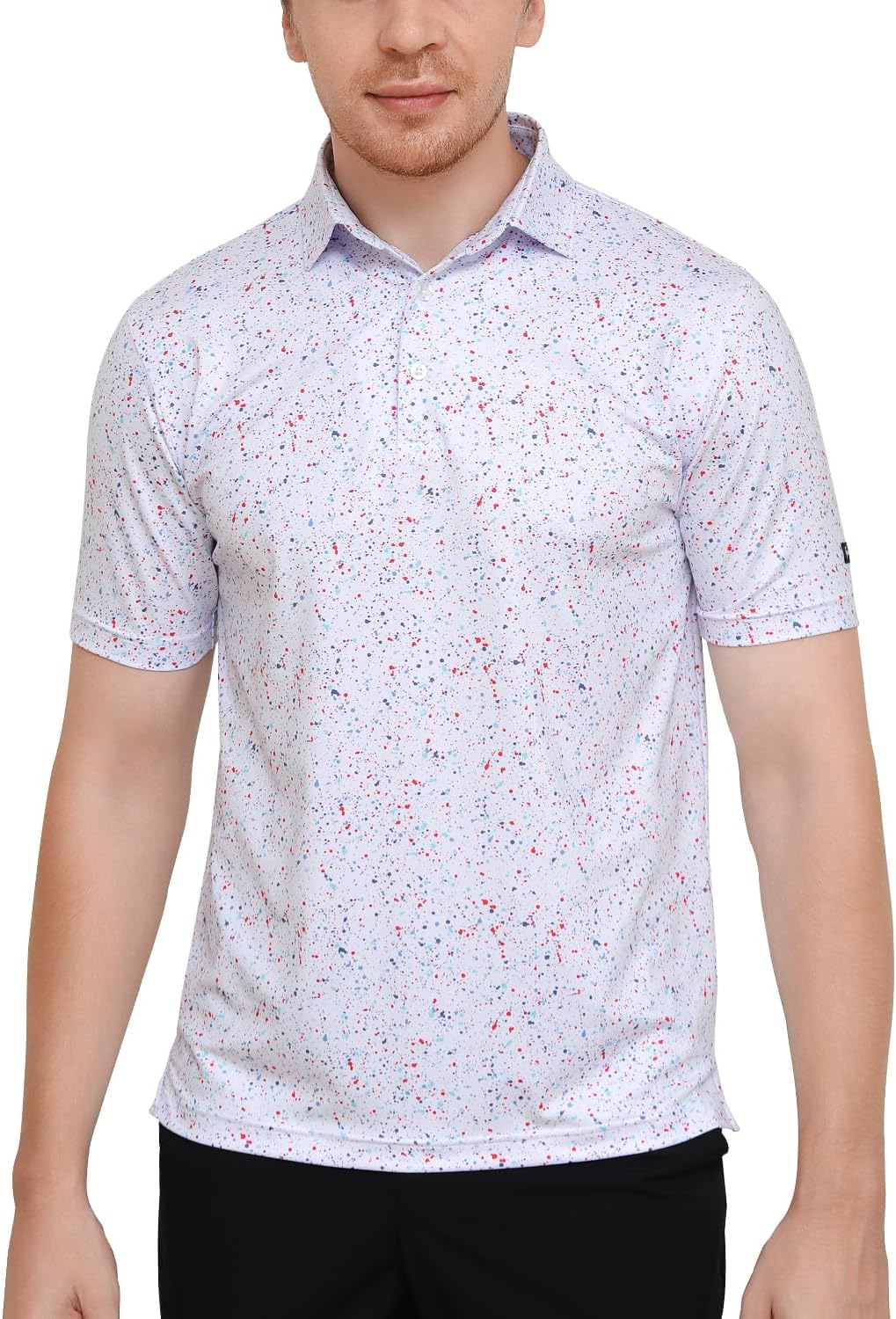 Skiennix Men's Golf Polo - Short Sleeve Dry Fit Performance Shirt | Moisture-Wicking Casual Print