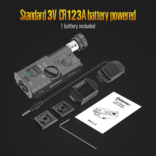 Defentac Dual Laser Sight with Green & IR Laser Options Compatible with Mlok/Picatinny - Strobe, Aluminum, Replaceable Battery