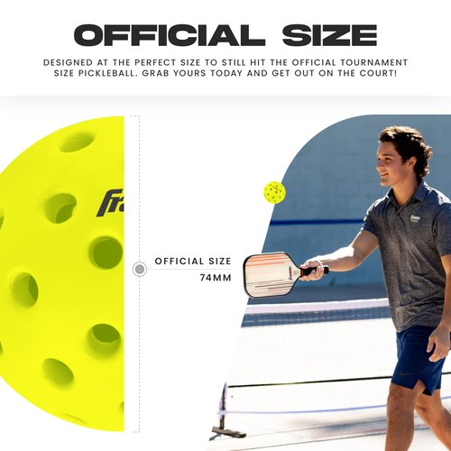 Franklin Sports Silent Serve Foam Pickleballs - Quiet Soft Pickleballs for Noise Reduction - Indoor + Outdoor Official Size Balls - Great for Practice + Training - 3 Pack - Optic Yellow