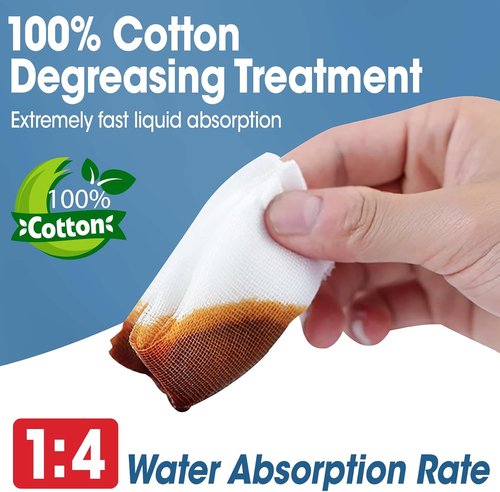 AZEN Sterile Gauze Pads - 50 Pack of 3" x 4" Non-Stick, Highly Absorbent Cotton Sponges for Wound Care
