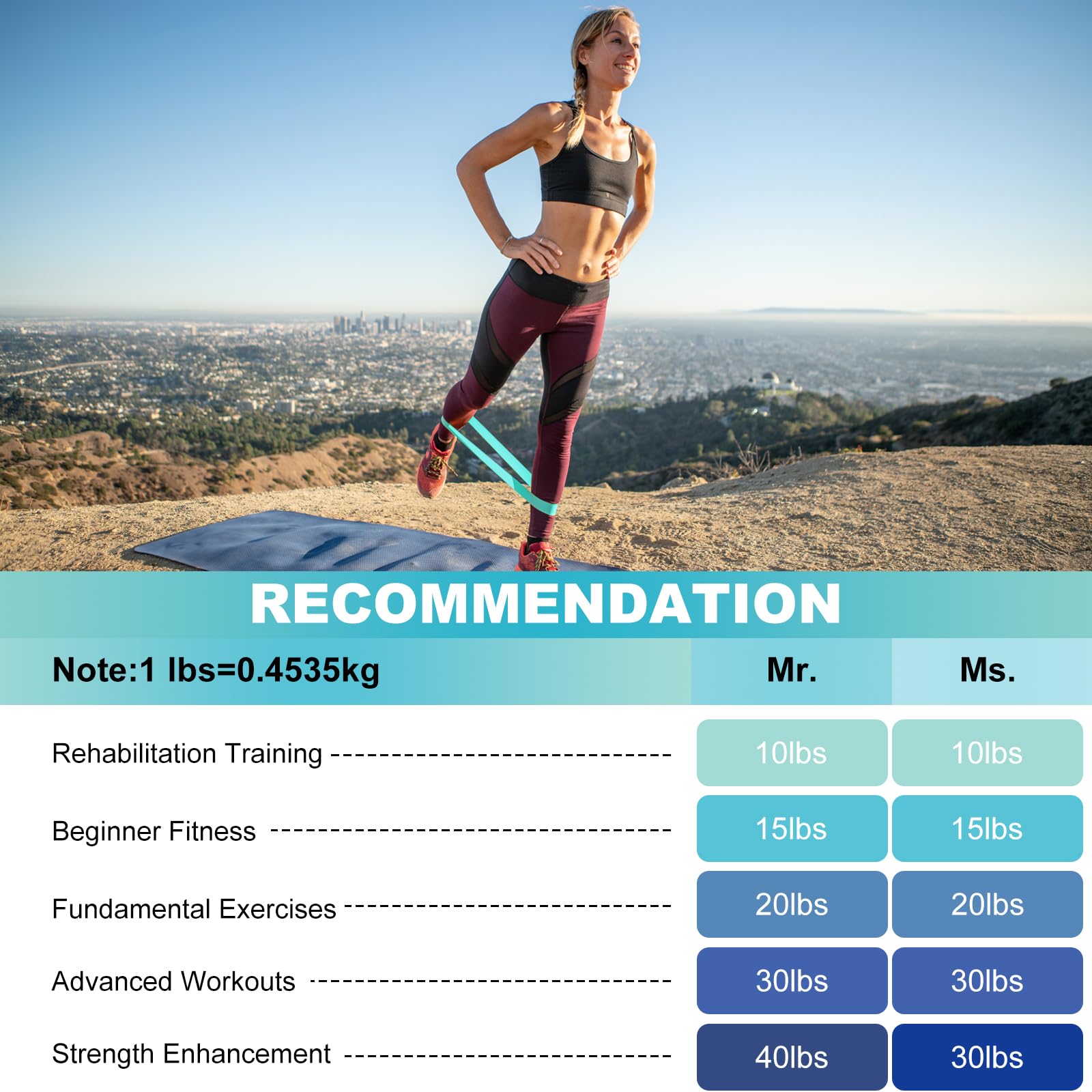 SZHLUX Resistance Bands Set with Instruction Guide and Carry Bag, Versatile for Body Sculpting, Strength Training, and Rehabilitation-Set of 5 (Blue)