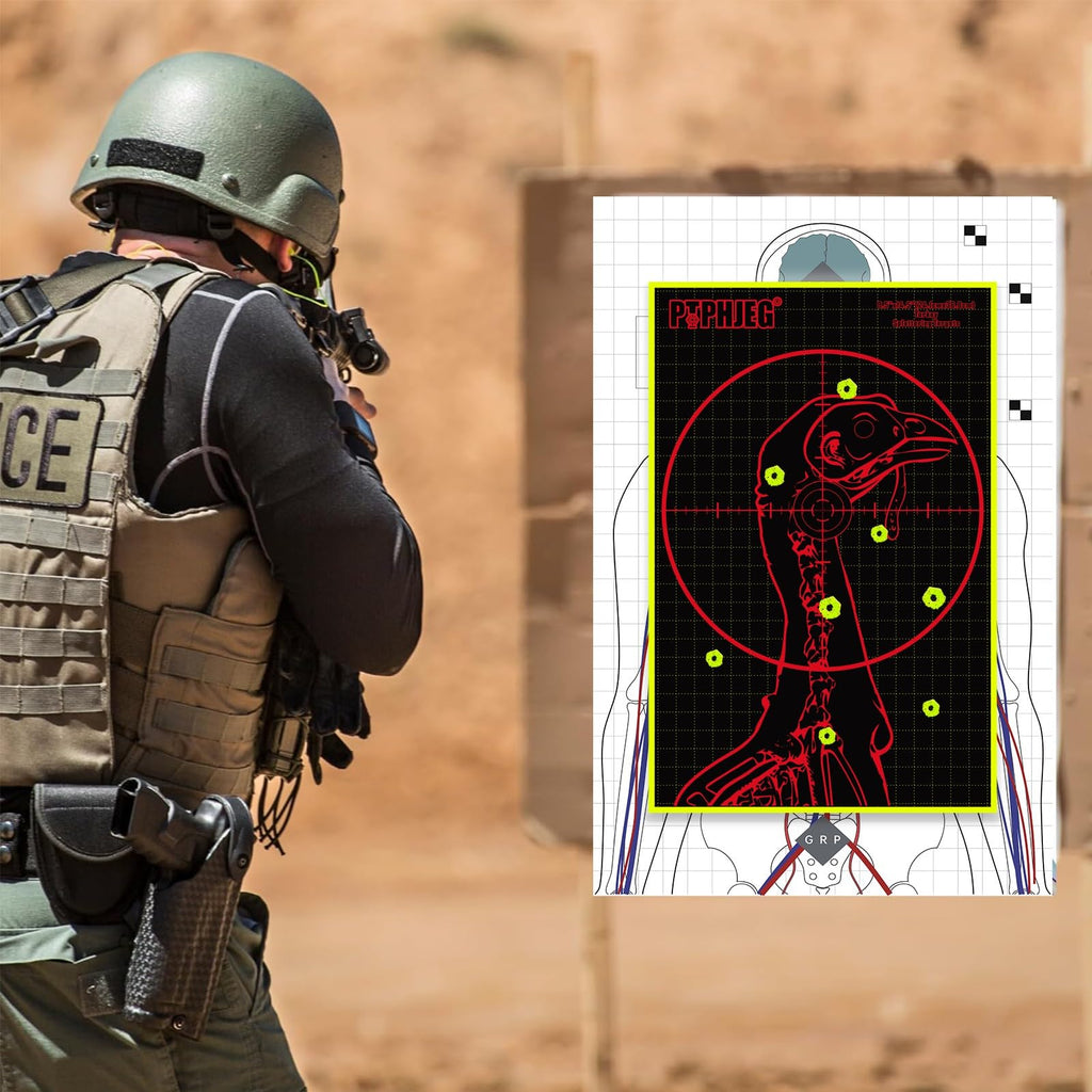 PTPHJEG Fluorescent Splatter Turkey Targets - Highly Visible Shotgun Target Sticker for Practice, 9.5×14.5"(25pcs)