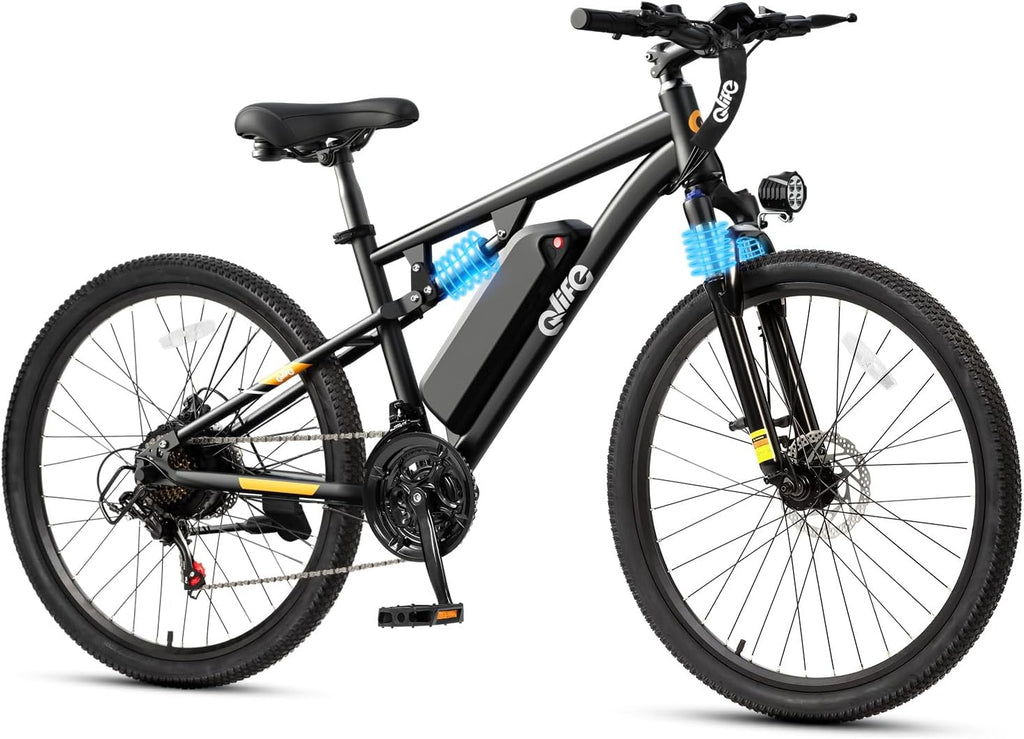 Qlife Racer Electric Bike - 21-Speed Lightweight E-MTB with 1000W Motor & 375Wh Battery | 26" Tires, 40-Mile Range