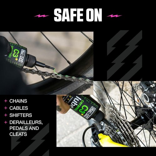 Muc-Off C3 Ceramic Dry Chain Lube - Premium 120ml Bike Chain Lubricant for Dry Conditions