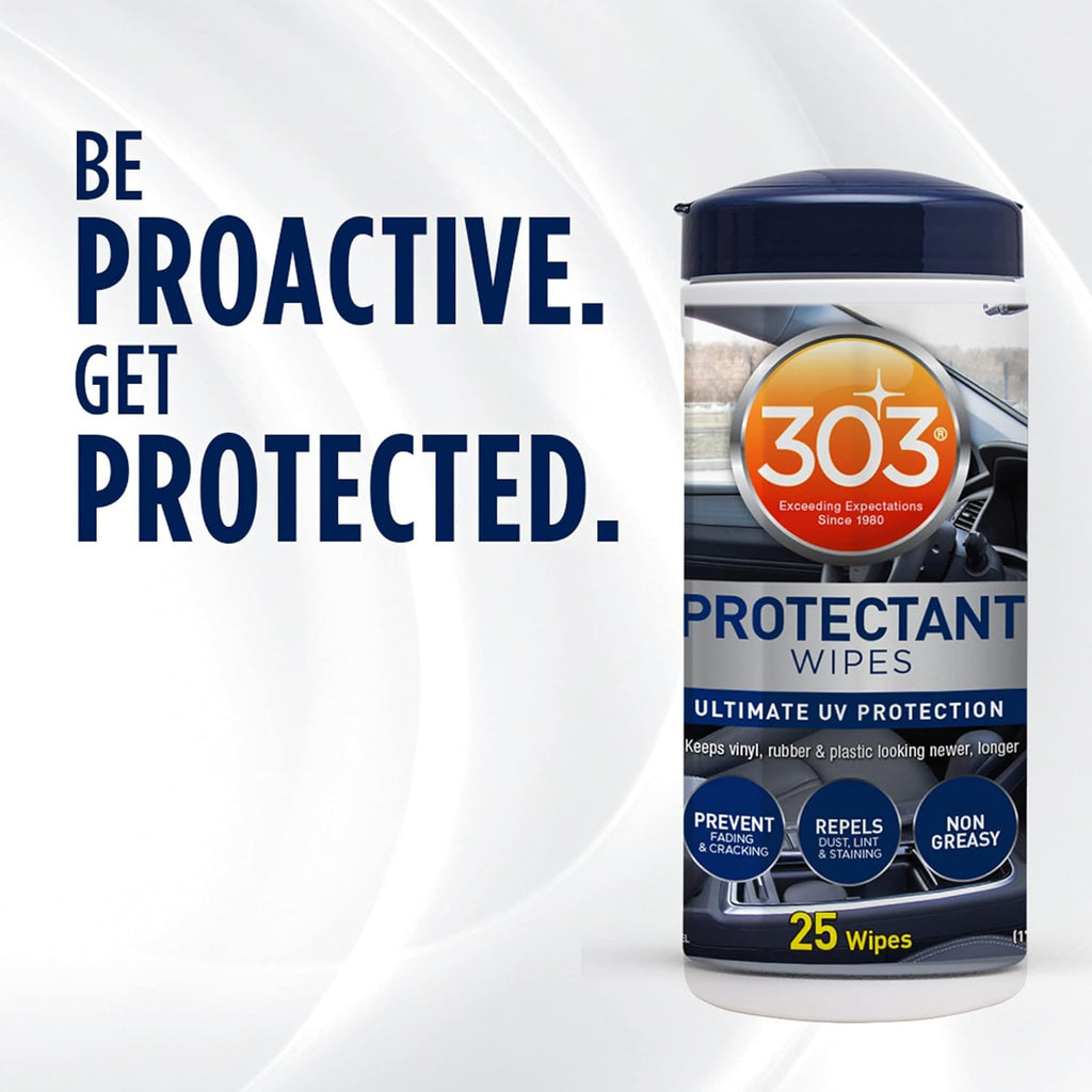 303 Products Automotive Protectant Wipes - Superior UV Protection & Color Restoration | Prevents Fading, Cracking & Dust