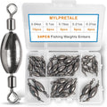 Skiennix 34Pcs Fishing Weights Kit - Brass Sinkers & Rolling Swivels for Saltwater & Freshwater