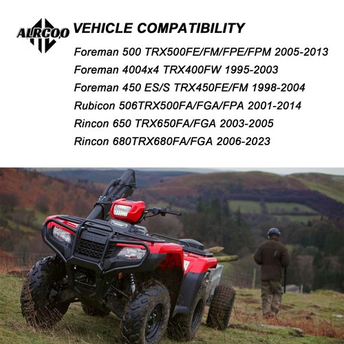 ALRCOO Front Wheel Bearings & Seals Kit fit for Honda Foreman 400 TRX400FW Foreman 450 TRX450 S/ES/FE/FM Foreman 500 Rubicon 500 TRX500 Rincon 650 TRX650 Rincon 680 TRX680 1995-2014