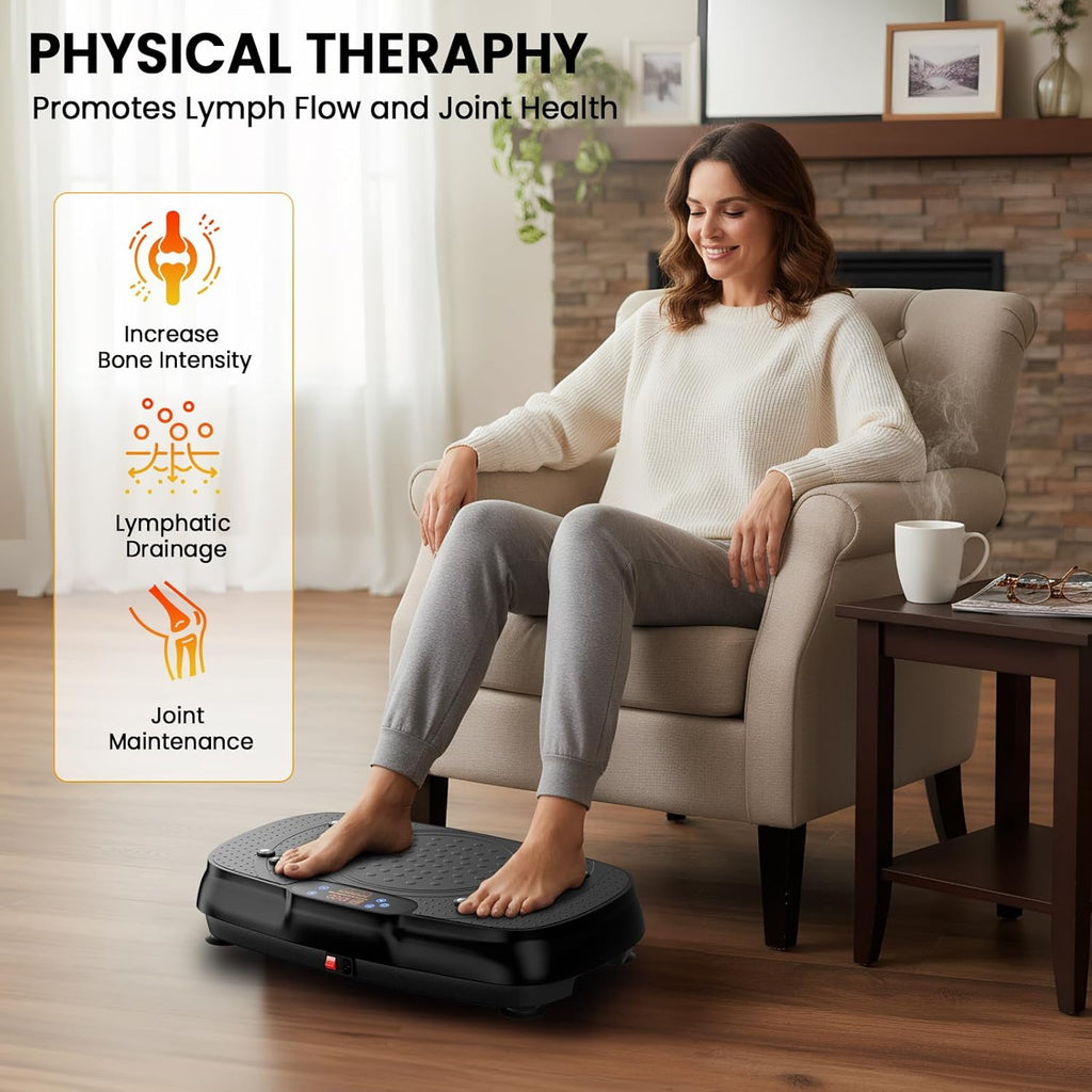 TISSCARE Vibration Plate Exercise Machine - Whole Body Workout Platform for Weight Loss & Lymphatic Drainage, 400lbs Capacity