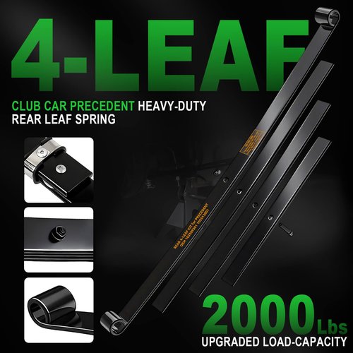 Cartalia Upgraded Heavy Duty Rear 4-Leaf Springs Kit for Club Car Precedent 2004-Up, Tempo & Onward 2017-Up Golf Cart Suspension with Bushings Sleeves U-Bolts Replace #102509301 102513001 Load Support
