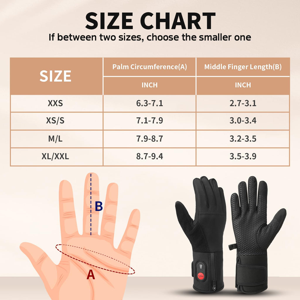 Upgraded Heated Glove Liners for Men & Women, Thin Rechargeable Gloves with Graphene Heating, Touchscreen Compatible, Fast Charge Warmth for Winter Sports & Outdoor Use