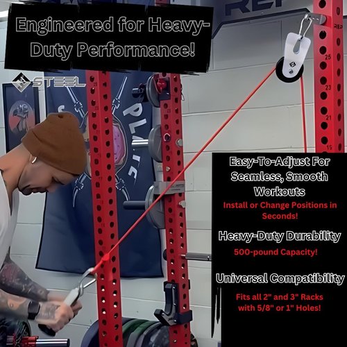 F&F STEEL Adjustable Fitness Rack Pulley Pin - Heavy-Duty Gym Equipment for Home Workouts | Fits 2" & 3" Racks