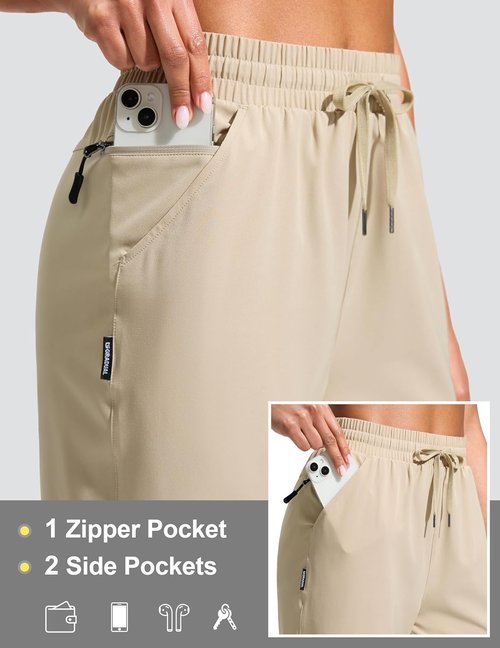 G Gradual Women's Hiking Shorts - Lightweight Quick-Dry Bermuda with Zipper Pocket | 13" Knee Length