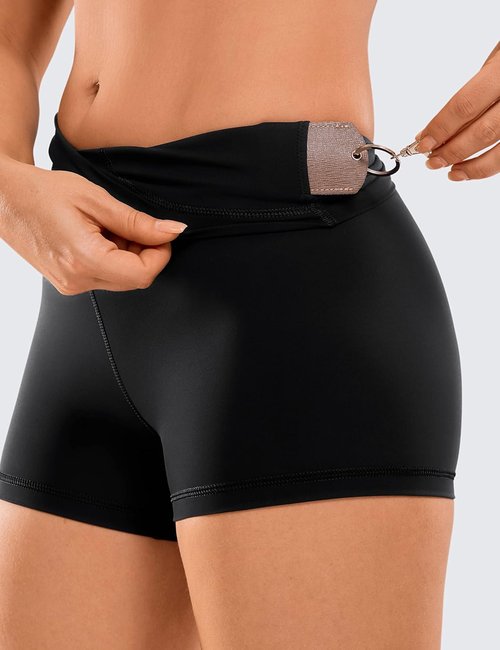 CRZ YOGA Biker Shorts - 3-Inch High Waisted Spandex for Yoga & Running Comfort