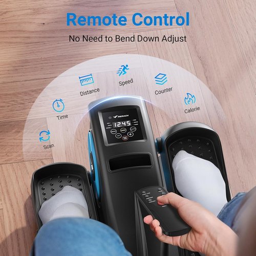 MERACH Under Desk Elliptical Machine - Portable Electric Leg Exerciser for Seniors | Fully Assembled with Remote & 12 Auto Modes