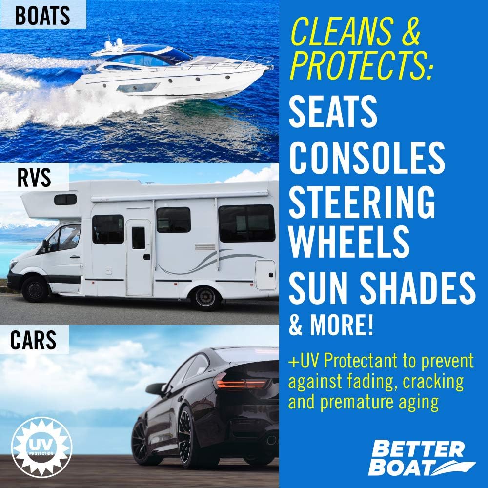 Boat Cleaner Wipes by [Brand Name] - UV Protection for Marine Vinyl, Car Leather & Interior Cleaning