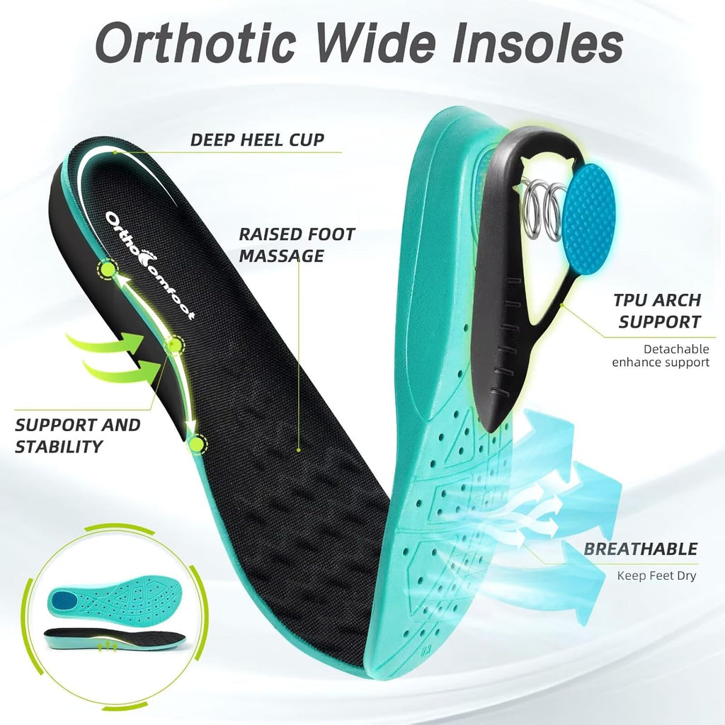 Skiennix Men's Orthopedic Diabetic Running Shoes - Comfortable Arch Support for Heel Pain Relief | Wide Fit Sneakers