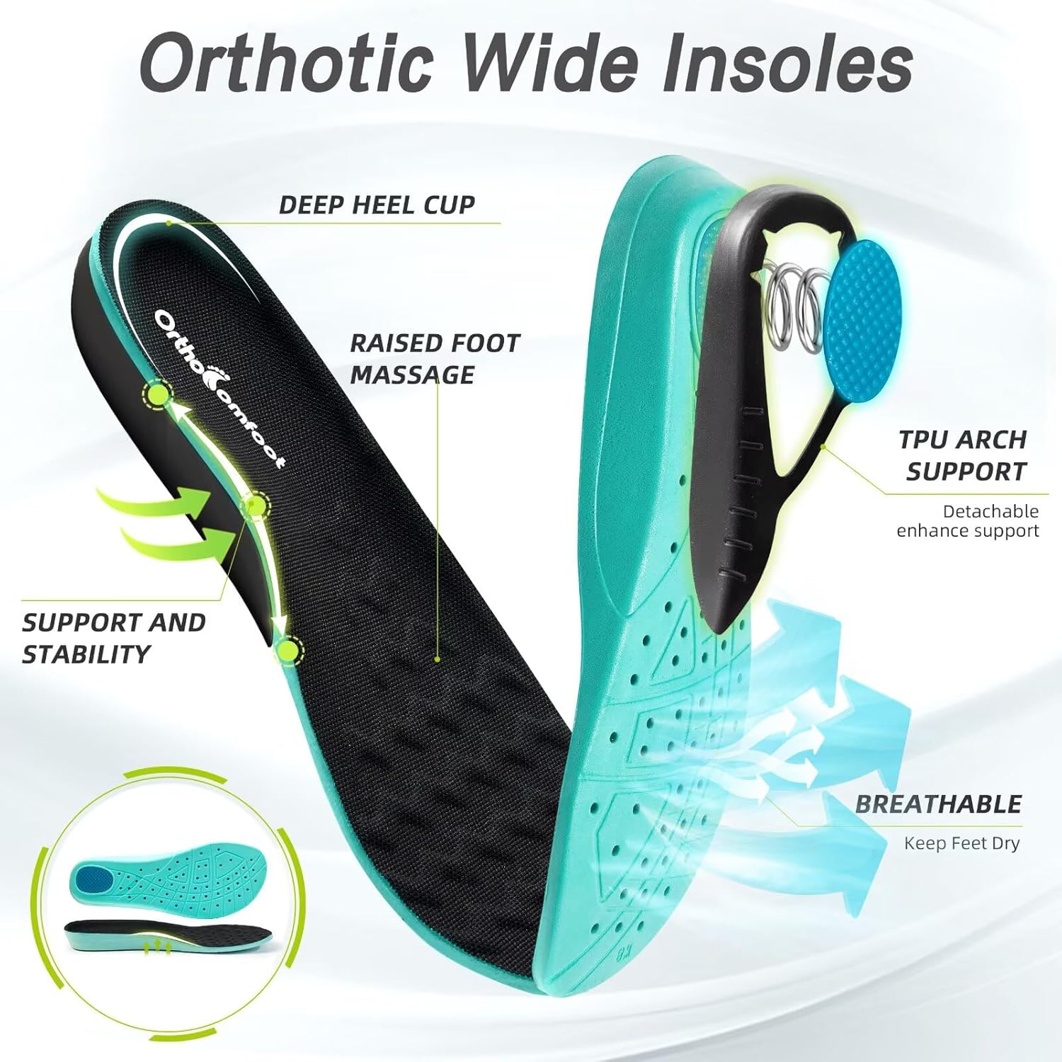 Skiennix Men's Orthopedic Diabetic Running Shoes - Comfortable Arch Support for Heel Pain Relief | Wide Fit Sneakers