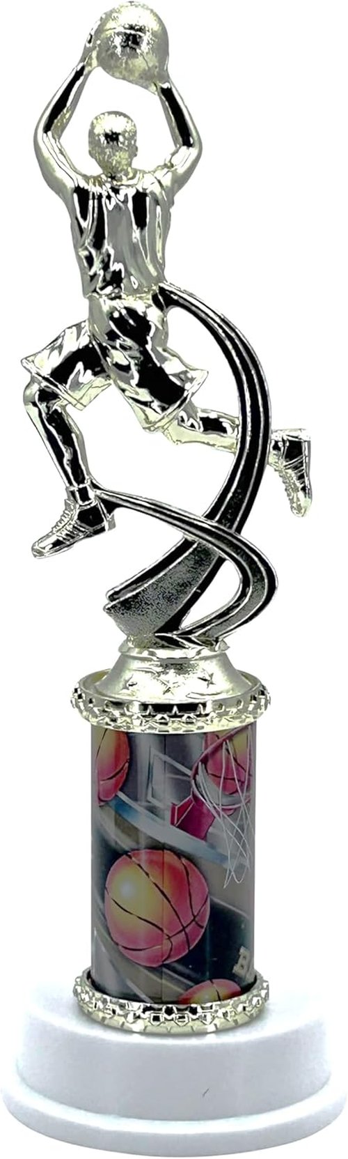 Express Medals Full Color Round Column Sport Award Trophies - Custom Engraved, Pack of 12