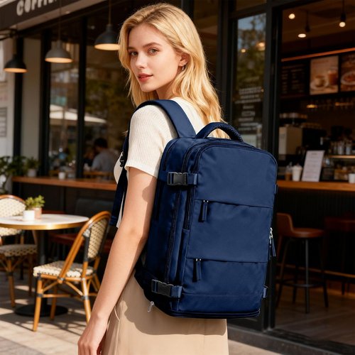 Coofay Travel Backpack - Versatile Carry-On Bag for Airplanes | Sapphire Blue, Ideal for Women and College Use