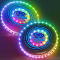 HYES Light Up Flying Discs - 45 LEDs, 14 Lighting Modes | Rechargeable Glow in The Dark Ring for Outdoor Fun